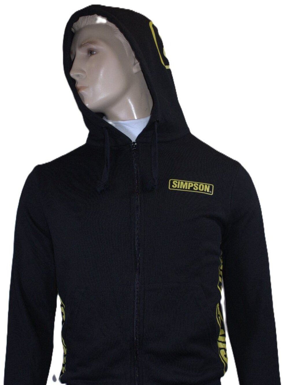 Simpson Race Products Zip‑Up Hoodie Mens M Medium Black Yellow Motorsport Racing